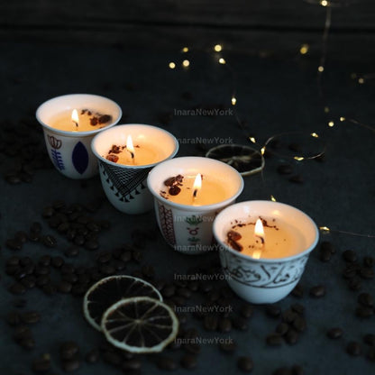 Ramadan decor cawa turkish lebanese coffee candle- karak tea- arabic chai cups- - eid gift -