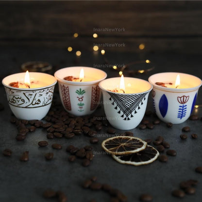 Ramadan decor cawa turkish lebanese coffee candle- karak tea- arabic chai cups- - eid gift -