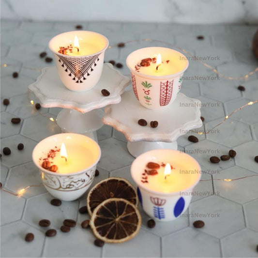 Ramadan decor cawa turkish lebanese coffee candle- karak tea- arabic chai cups- - eid gift -