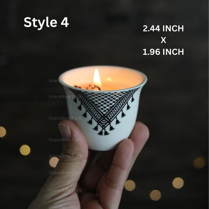 Ramadan decor cawa turkish lebanese coffee candle- karak tea- arabic chai cups- - eid gift -