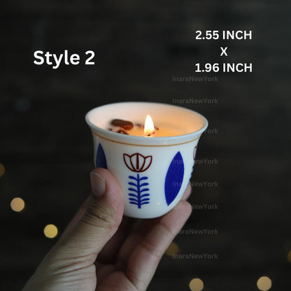 Ramadan decor cawa turkish lebanese coffee candle- karak tea- arabic chai cups- - eid gift -
