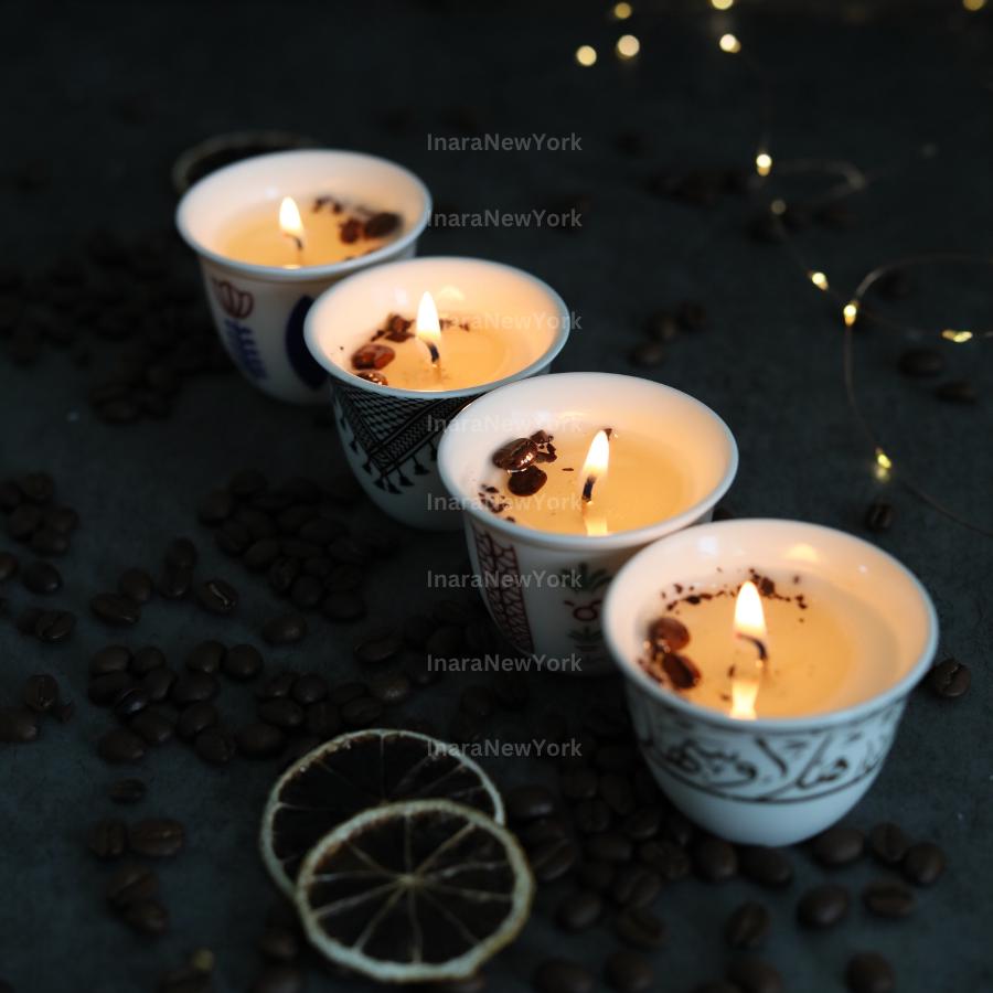 Ramadan decor cawa turkish lebanese coffee candle- karak tea- arabic chai cups- - eid gift -