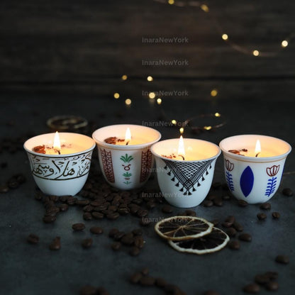 Ramadan decor cawa turkish lebanese coffee candle- karak tea- arabic chai cups- - eid gift -