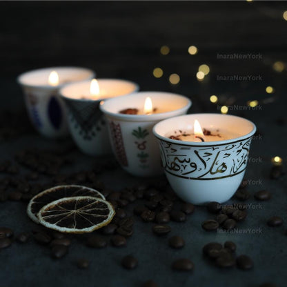 Ramadan decor cawa turkish lebanese coffee candle- karak tea- arabic chai cups- - eid gift -