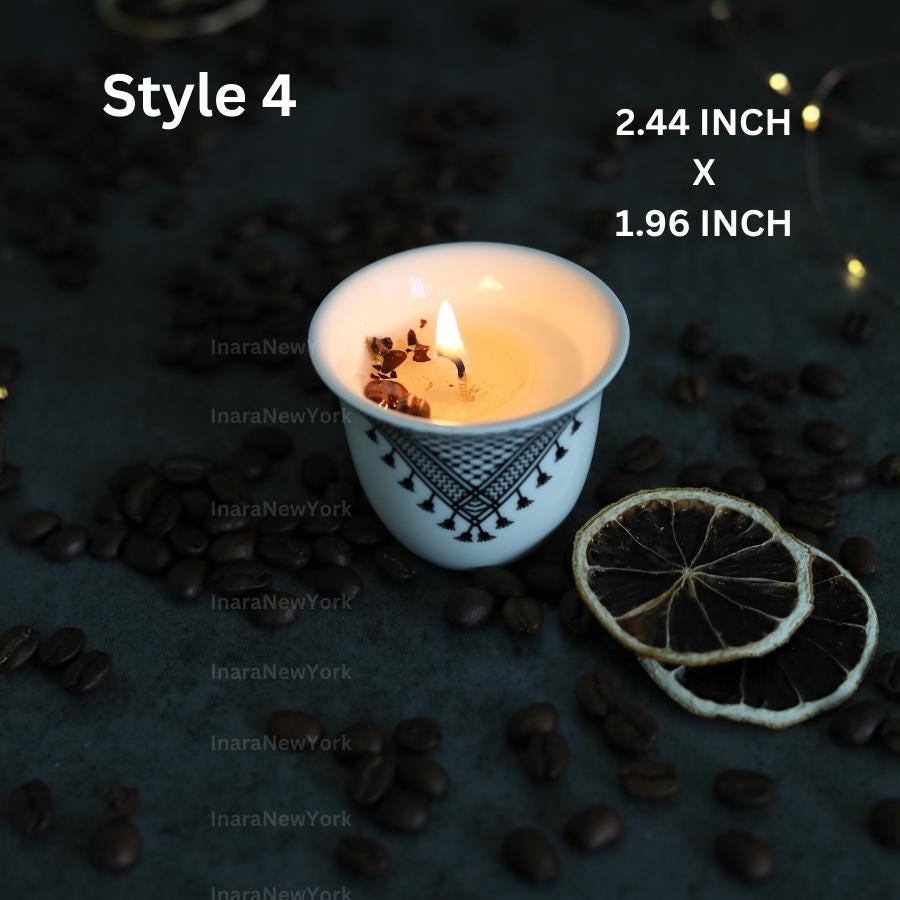 Ramadan decor cawa turkish lebanese coffee candle- karak tea- arabic chai cups- - eid gift -