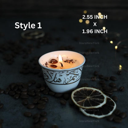 Ramadan decor cawa turkish lebanese coffee candle- karak tea- arabic chai cups- - eid gift -