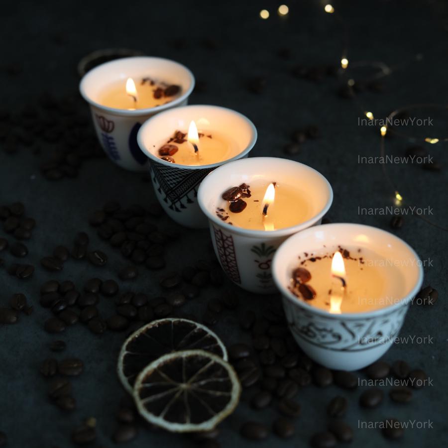 Ramadan decor cawa turkish lebanese coffee candle- karak tea- arabic chai cups- - eid gift -