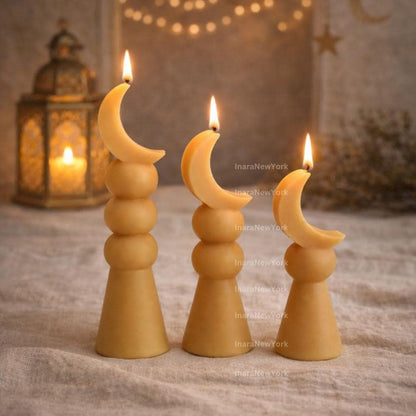Ramadan moon Eid Lantern Candle: Handmade Soy Wax Ramazan Decor