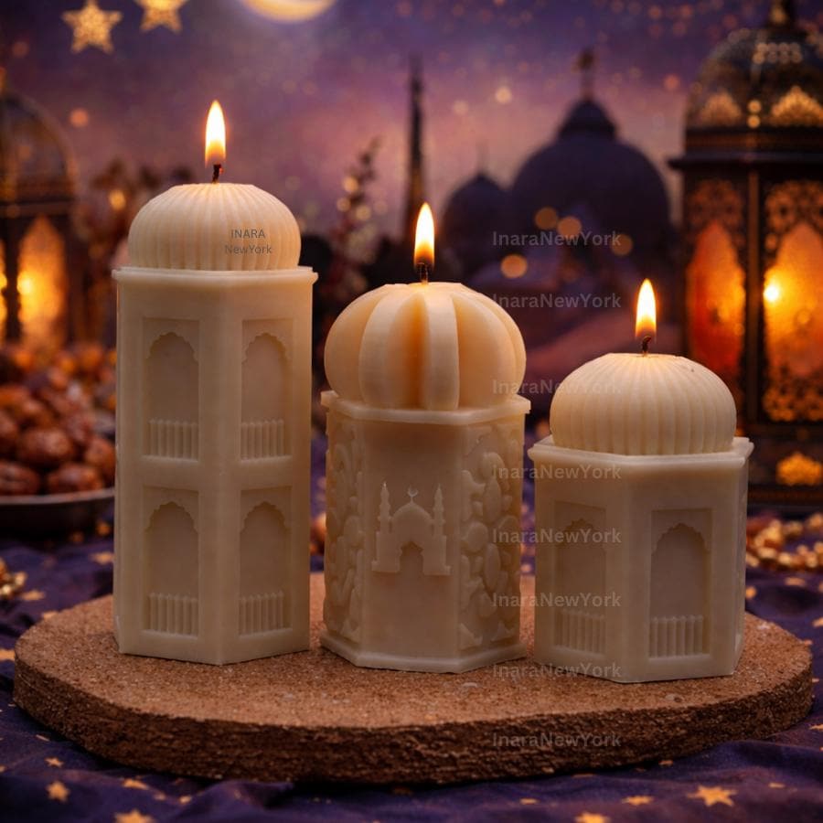 Ramadan Eid Lantern mosque Soy Candle: Handmade Ramazan Decor