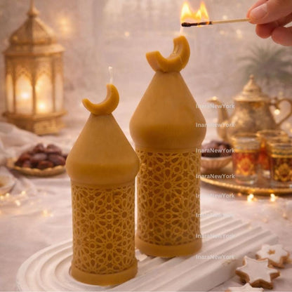 Ramadan Eid Lantern mosque Soy Candle: Handmade Ramazan Decor