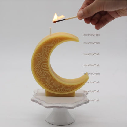 Ramadan eid Moon Candle - Shaped Candle - Muslim Decor - Islamic
