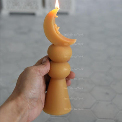 Ramadan moon Eid Lantern Candle: Handmade Soy Wax Ramazan Decor