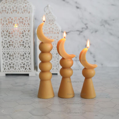 Ramadan moon Eid Lantern Candle: Handmade Soy Wax Ramazan Decor
