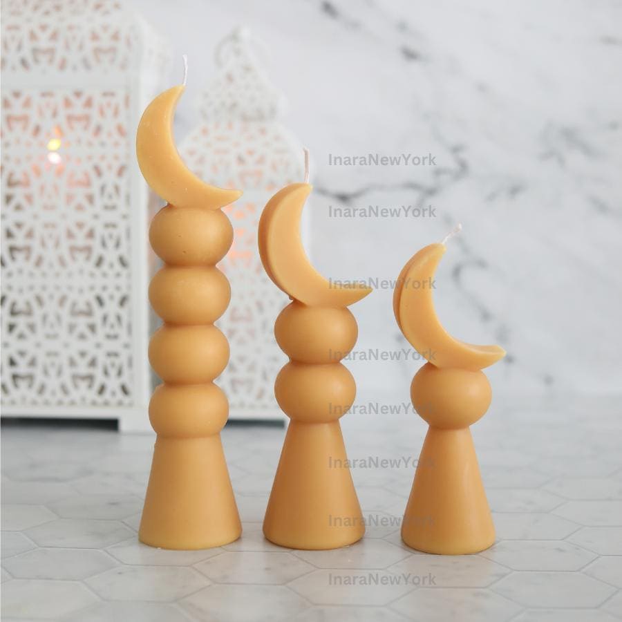 Ramadan moon Eid Lantern Candle: Handmade Soy Wax Ramazan Decor