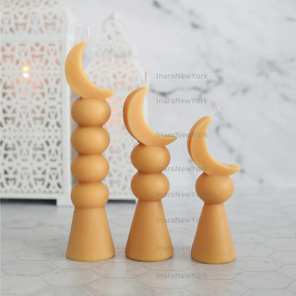 Ramadan moon Eid Lantern Candle: Handmade Soy Wax Ramazan Decor