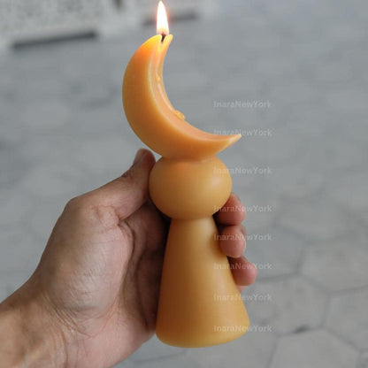 Ramadan moon Eid Lantern Candle: Handmade Soy Wax Ramazan Decor