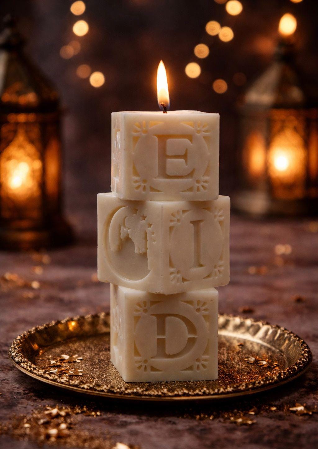 Eid Candle: Handmade Soy Wax Ramadan Decor