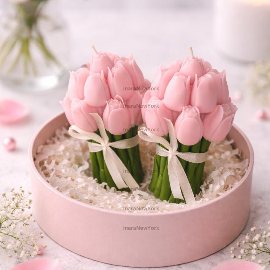 Flower Bouquet Candle: Handmade Soy Wax Sculptural Candle