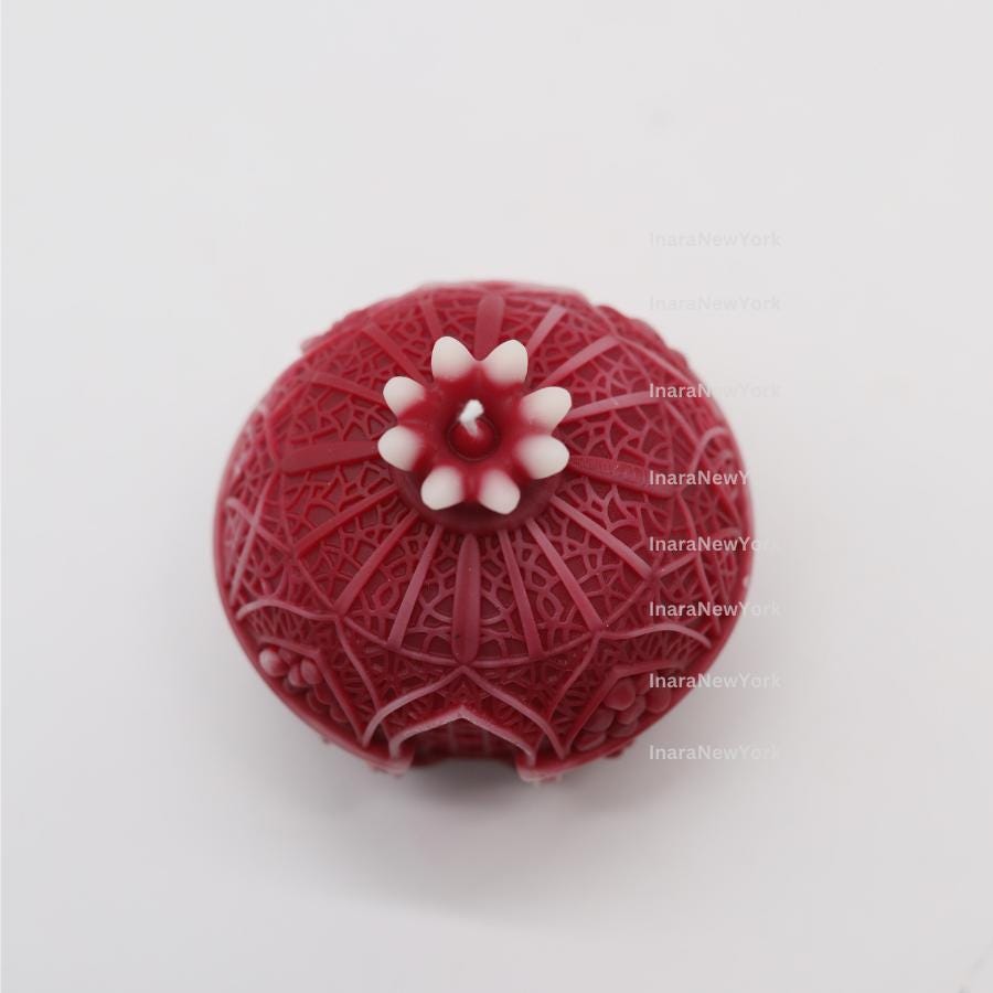 pomegranate Candle: Handmade soy wax Fruit Home Decor Luxury Gift, Ramadan Table Centerpiece