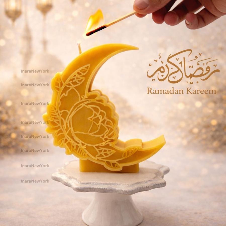 Ramadan Eid moon mosque Soy Candle: Handmade Ramazan Decor