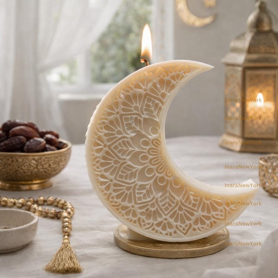 Eid Moon Soy Candle: Ramadan Decor, Islamic Gift