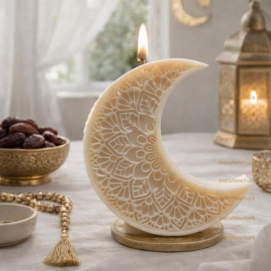 Eid Moon Soy Candle: Ramadan Decor, Islamic Gift