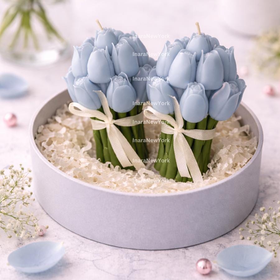 Flower Bouquet Candle: Handmade Soy Wax Sculptural Candle