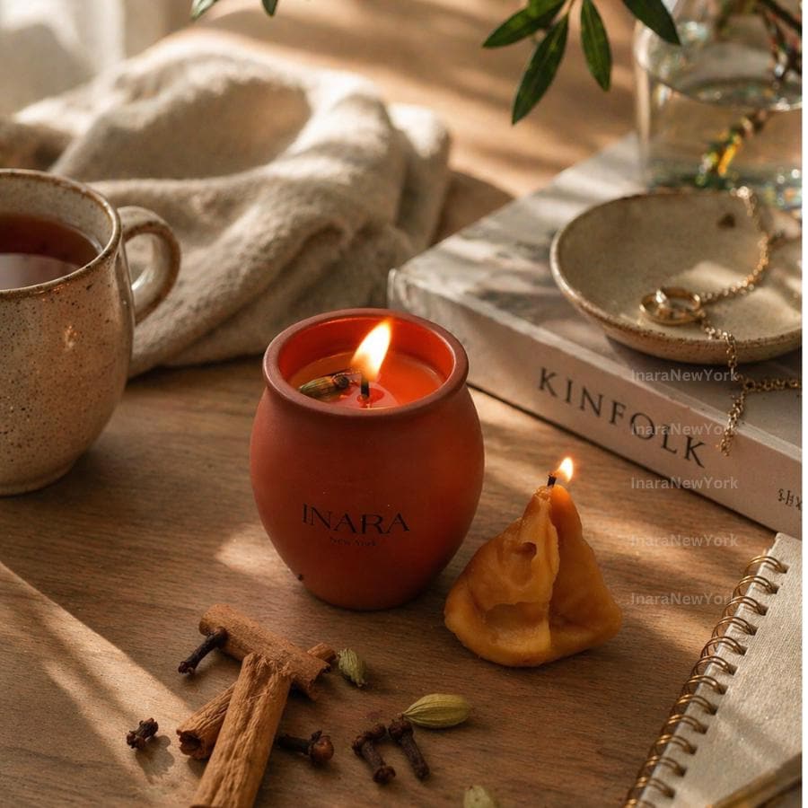 kulad Chai Samosa candle Soy Candle: Indian Décor, Handmade