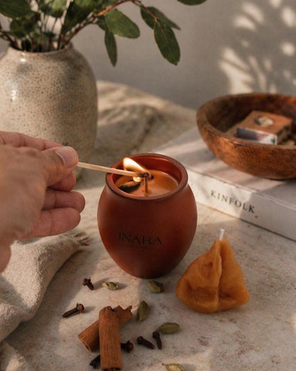 kulad Chai Samosa candle Soy Candle: Indian Décor, Handmade
