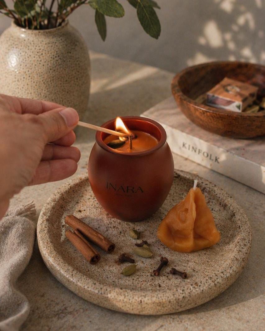 kulad Chai Samosa candle Soy Candle: Indian Décor, Handmade