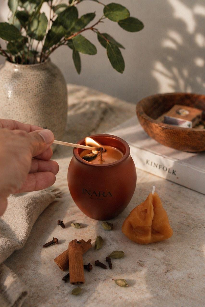kulad Chai Samosa candle Soy Candle: Indian Décor, Handmade