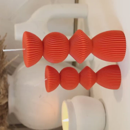 Oversized Ribbed Pillar Candles - Statement Candles Decor - Cozy Ambiance for Any Space - Wedding Candles Gift-Gift for Her Him