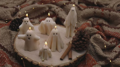 Ghost candle| Halloween decor | fall home decor candle | sculptural candle | halloween | handmade candle | pumpkin shaped candle