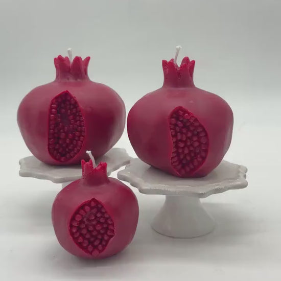 pomegranate Candle: Handmade soy wax Fruit Home Decor Luxury Gift, Ramadan Table Centerpiece