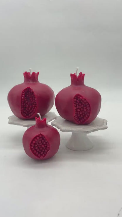 pomegranate Candle: Handmade soy wax Fruit Home Decor Luxury Gift, Ramadan Table Centerpiece