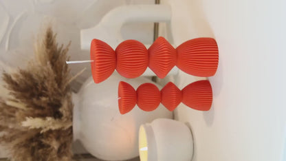 Oversized Ribbed Pillar Candles - Statement Candles Decor - Cozy Ambiance for Any Space - Wedding Candles Gift-Gift for Her Him