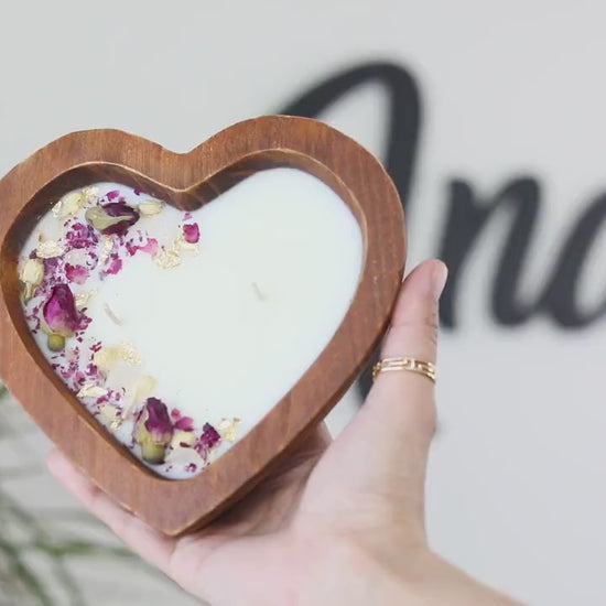 heart dough bowl | rose dough bowl candle | farmhouse candle| gift  | rustic Candle  | soy candle | custom farmhouse décor| anniversary