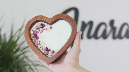 heart dough bowl | rose dough bowl candle | farmhouse candle| gift  | rustic Candle  | soy candle | custom farmhouse décor| anniversary