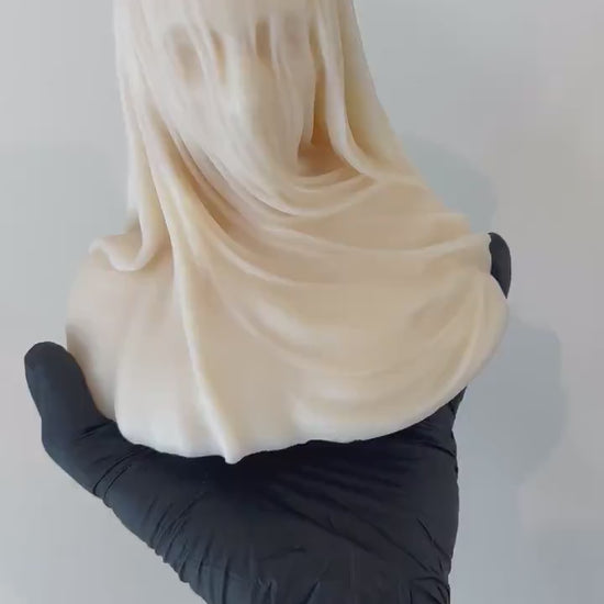 large virgin veiled lady | holiday décor |  sculptural candle | housewarming candle |abstract face candle | custom candle