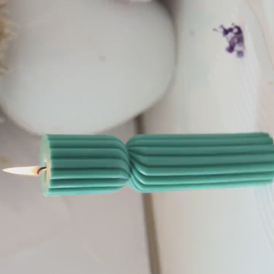 Twisted Ribbed Pillar Candle - Perfect Home Decor Accent - Cozy Ambiance for Your Space - Wedding Candles Gift - Birthday candle gift