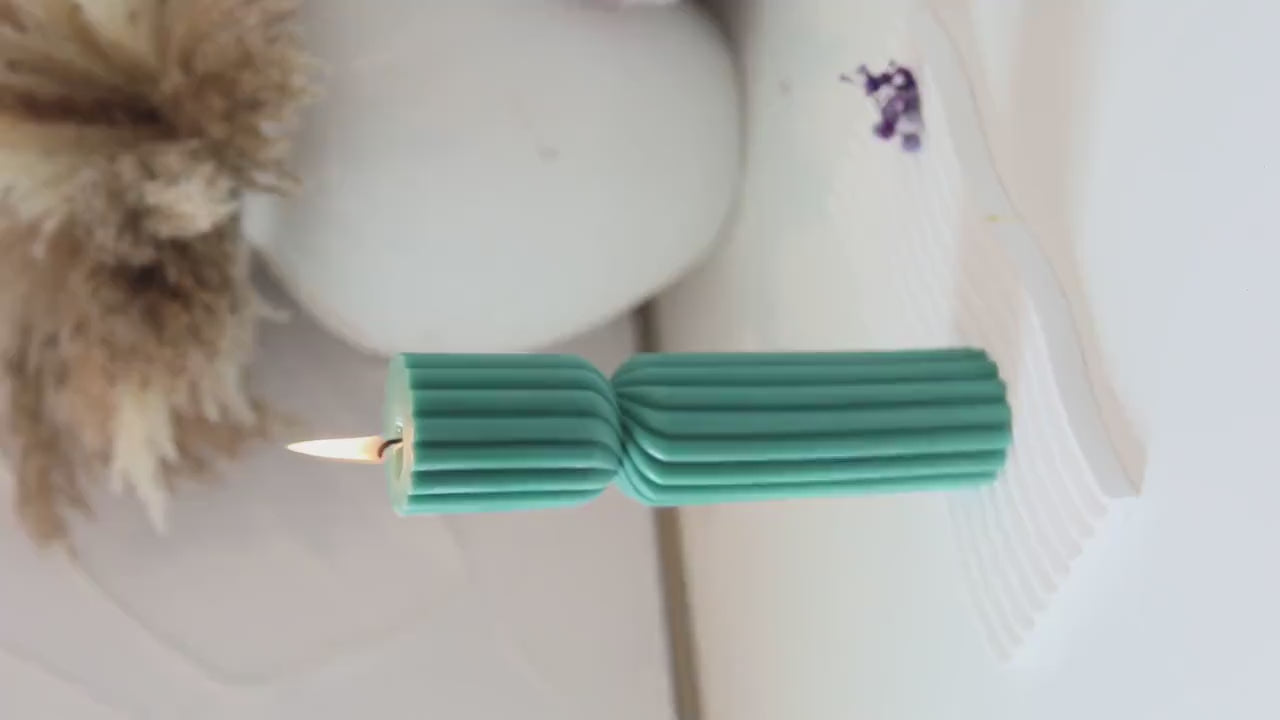 Twisted Ribbed Pillar Candle - Perfect Home Decor Accent - Cozy Ambiance for Your Space - Wedding Candles Gift - Birthday candle gift